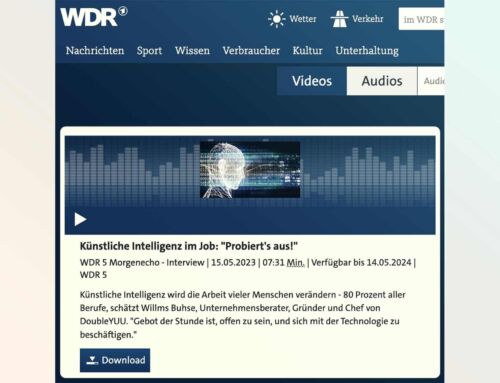 Dr. Willms Buhse zum Thema KI im Interview bei WDR 5 Morgenecho: „Probiert´s aus!“